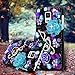 Note 4 Case,Galaxy Note 4 Case - Mavis's Diary 3D Handmade Bling Crystal Luxury Full Diamonds Shiny Music Note Blue Purple Flower Hard Back Case Black Cover for Samsung Galaxy Note 4 SM-N910S SM-N910C