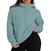 TAKEYAL Womens Plus Size Hoodies Oversized Sweatshirts Half Quarter Zip Pullover Long Sleeve Fall Outfits With Pocket