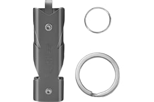 Titanium Emergency Whistle, 120db Safety Whistle with Lanyard and Keychain for Outdoor Camping Hiking Boating Backpacking Fis