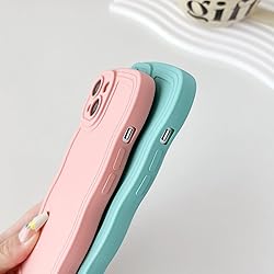 Caseative for iPhone 15 Case,Solid Color Curly Wave