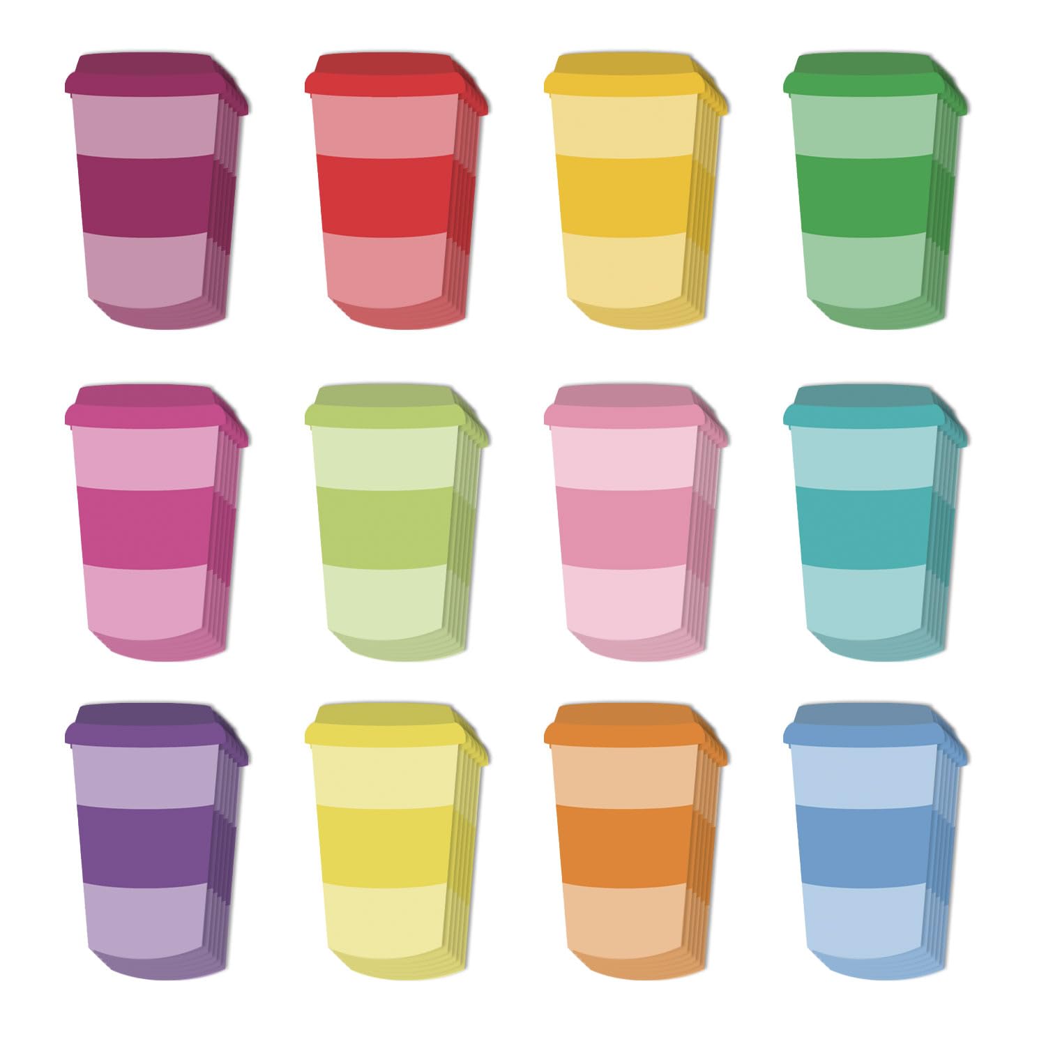 Photo 1 of 12 Pcs Coffee Cup Sticky Notes Self Memo Notes for School Classroom Wall Home Office Students Coffee Lover Office Supplies Party Favors Gifts Bookmarks