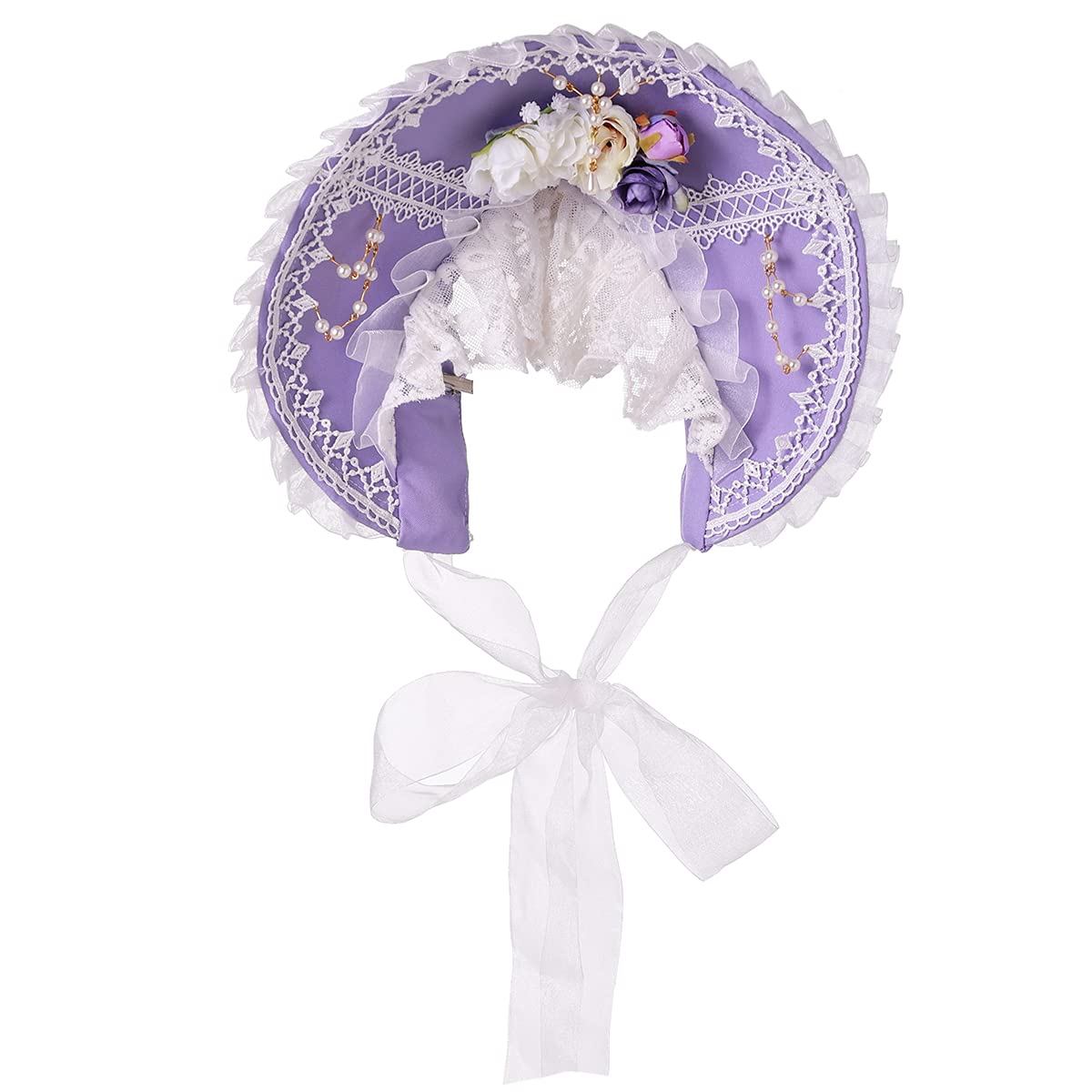COSDREAMER Women sun hat Lolita cosplay hat Victorian Bonnet Hat ((purple) — image 1
