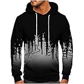 Ymosrh Mens Fleece Hoodies Men Gradient Color Pullover Long Sleeve Hooded Sweatshirt Tops Blouse Hoodies Pullover