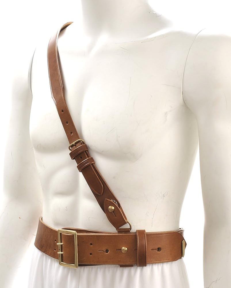 World War Supply Sam Browne Belt with Shoulder Strap Brown