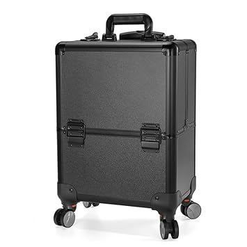 Amazon Com Aacase Black Aluminum Luggage Cosmetic Cases Rolling