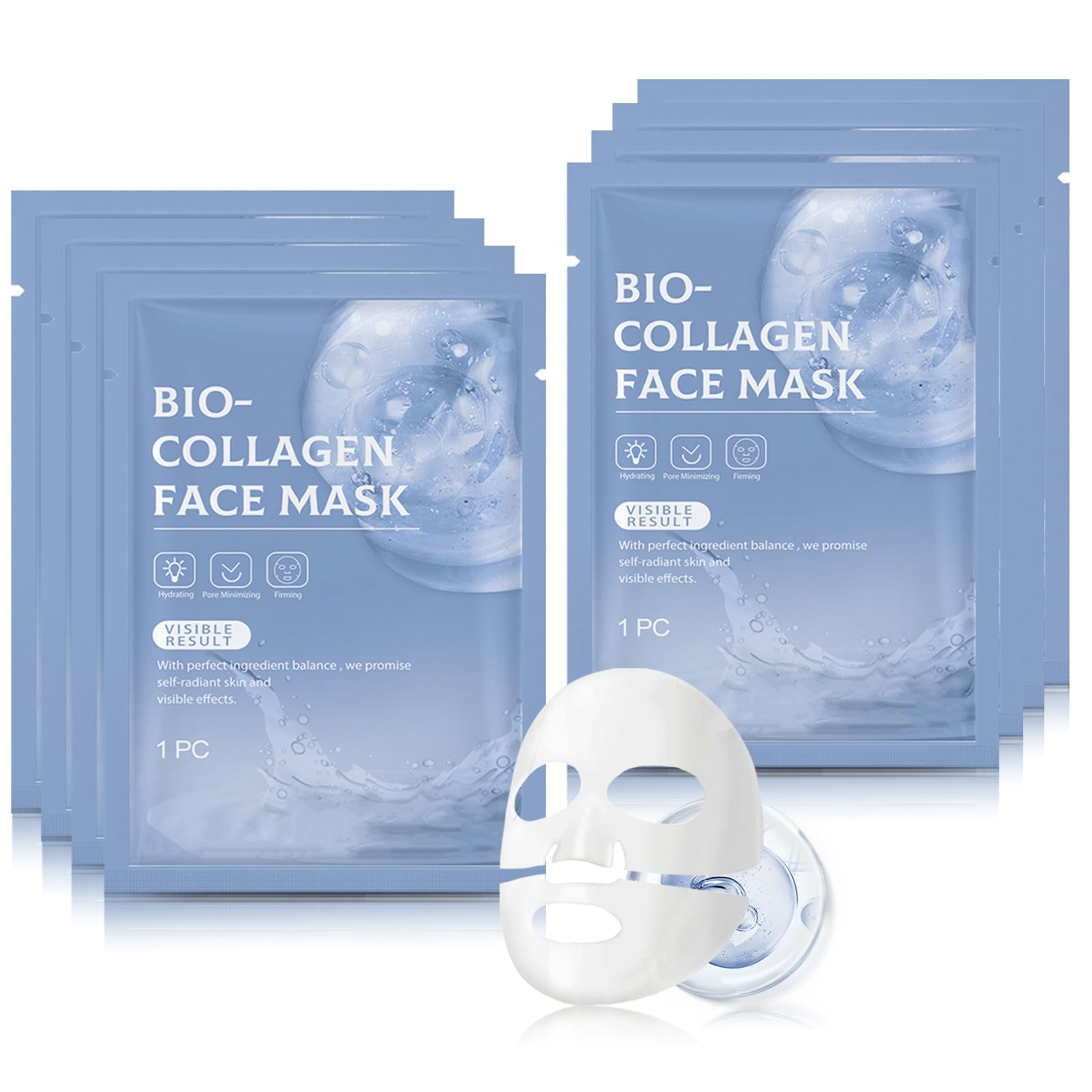 Collagen Face Mask, Collagen Deep Mask, Overnight Face Mask- 3Pcs Collagen Mask Hydrating Face Mask Sheet Mask - Face Masks Skincare Face Pack Anti Aging Face Mask Set