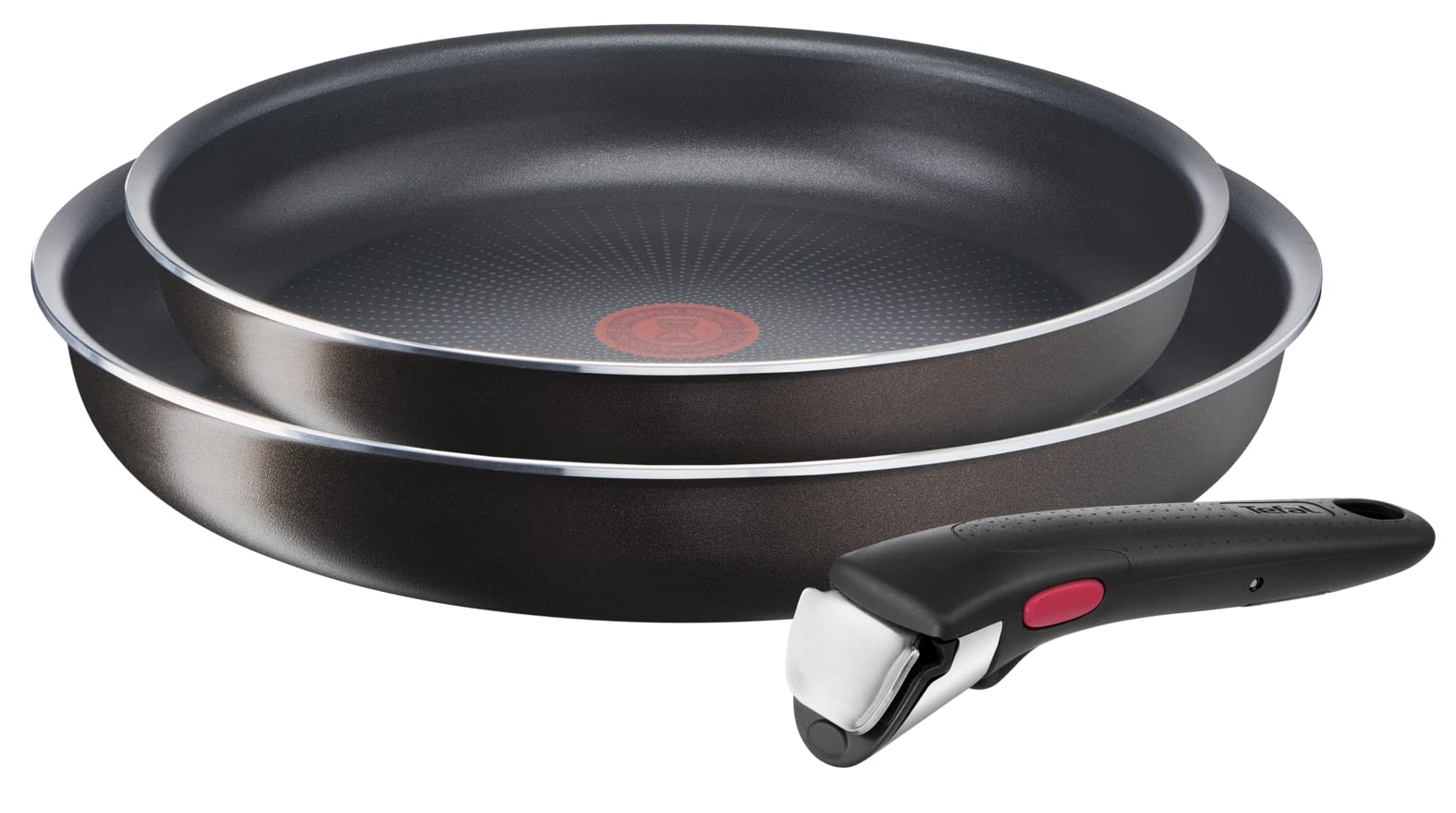 Tefal Ingenio Easy Plus Pfannen-Set, 24/28 cm, abnehmbarer Griff, stapelbar, Antihaftbeschichtung, für alle Herdarten außer Induktion, L1509202