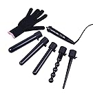 Ohuhu 5 in 1 Curling Iron Wand Set With 5 Interchangeable Ceramic Barrels and Heat Protective Glove for Girls Women Gifts