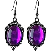 Gothic Halloween Crystal Earrings for Women Goth Vampire Cameo Dangle Earrings Vintage Red black Drop Earring Unique Halloween Punk Witch Earring Trendy Elegant Cameo Jewelry Accessories