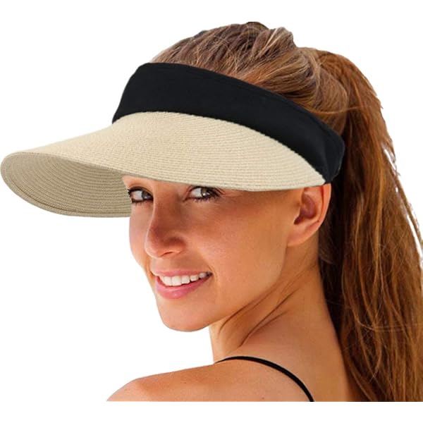 Womens Floppy Beach Sun Straw Hat Foldable Travel Wide Brim Summer Bucket Hat Upf 50