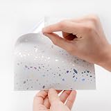 WALPLUS 15cm Terrazzo Holographic Silver Tile Stickers, 24pcs WT1604 view 6