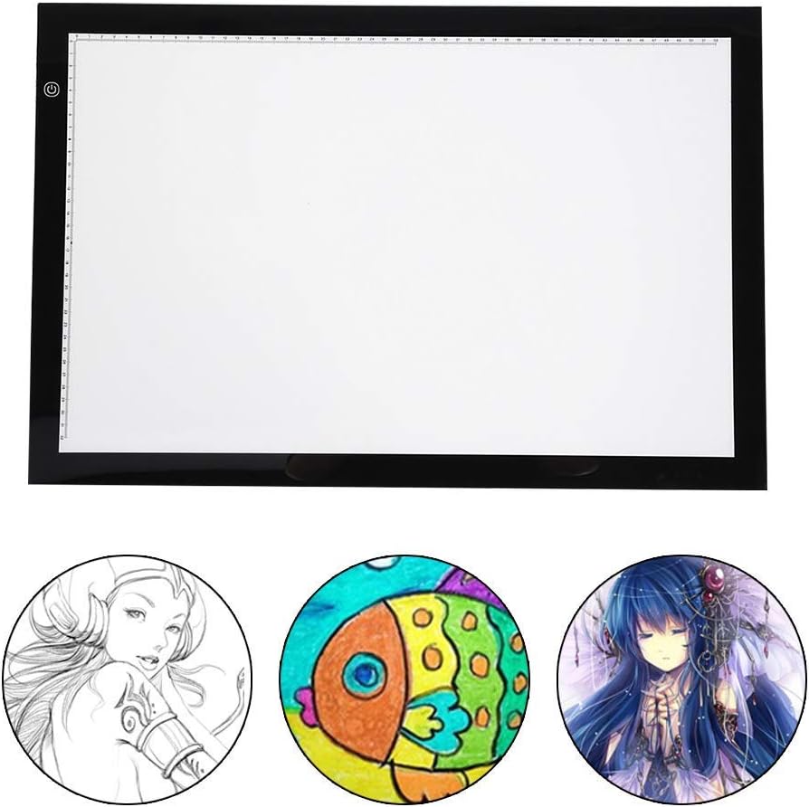 JINKAKA LED Drawing Pad, Light Pad Lightweight and Large Size A2 Light Box LED Artcraft Tracing Light Pad Stepless Dimming Painting Drawing Sketching Animation