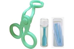 Howinn Colored Contact Lens Wearing Aids, Soft Silicone Contact Lens Remover and Insertion Tool Set Includes Tweezers, Contact Lens Case and Contact Lens Remover Plunger Suction Cup Blue