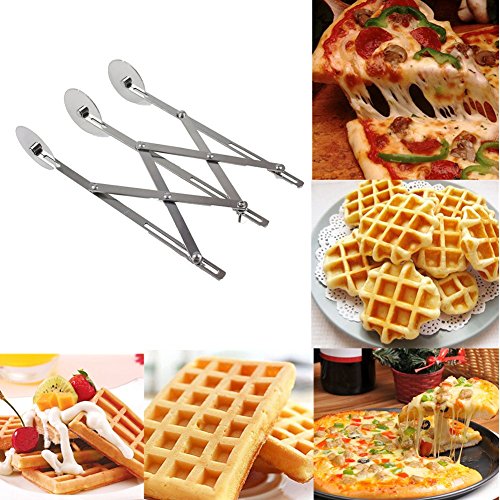 Premium Edition Slicer, 2.09 Inch Pastry Knife, 3 Wheel Stainless Steel Cutter Kitchen Tool with Sharp Blade