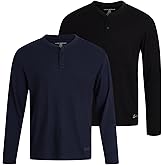Lucky Brand Mens Thermal Long Sleeve – 2 Pack Cotton Blend Waffle Knit Henley Shirts for Men Long Sleeve Thermal Undershirts