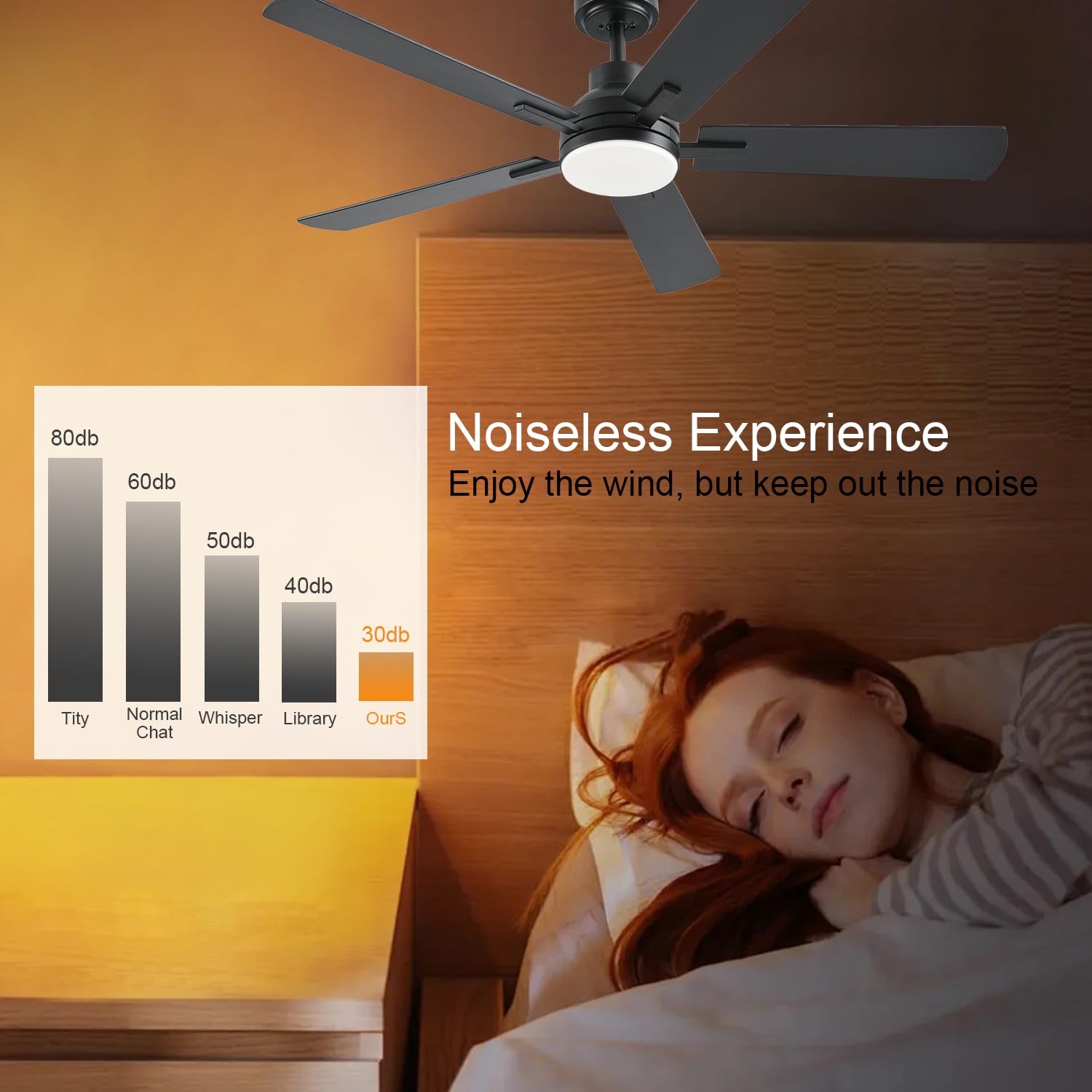 Ceiling Fans with Lights, 52 Inch Low Profile Modern Ceiling Fan with Light and Remote Control, DC Reversible Motor,Noiseless,3CCT,Dimmable, Black 8 Speeds Ceiling Fan for Bedroom Living Room