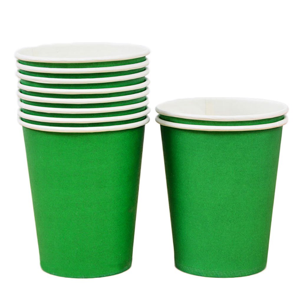 Cdet Green Paper Cups DIY Craft Disposable Party Cup Set Hot Drinks