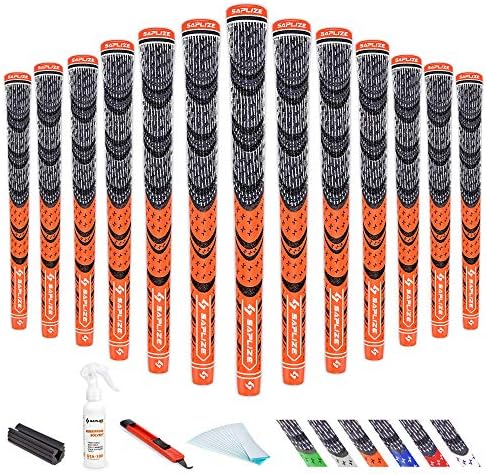 SAPLIZE Hybrid Golf Grips Kit Standard/Midsize (with Tape, Solvent, Vise clamp) All Weather Multi Compound Golf Club Grips SAPLIZE Hybrid Golf Grips Kit Standard/Midsize (with Tape, Solvent, Vise clamp) All Weather Multi Compound Golf Club Grips