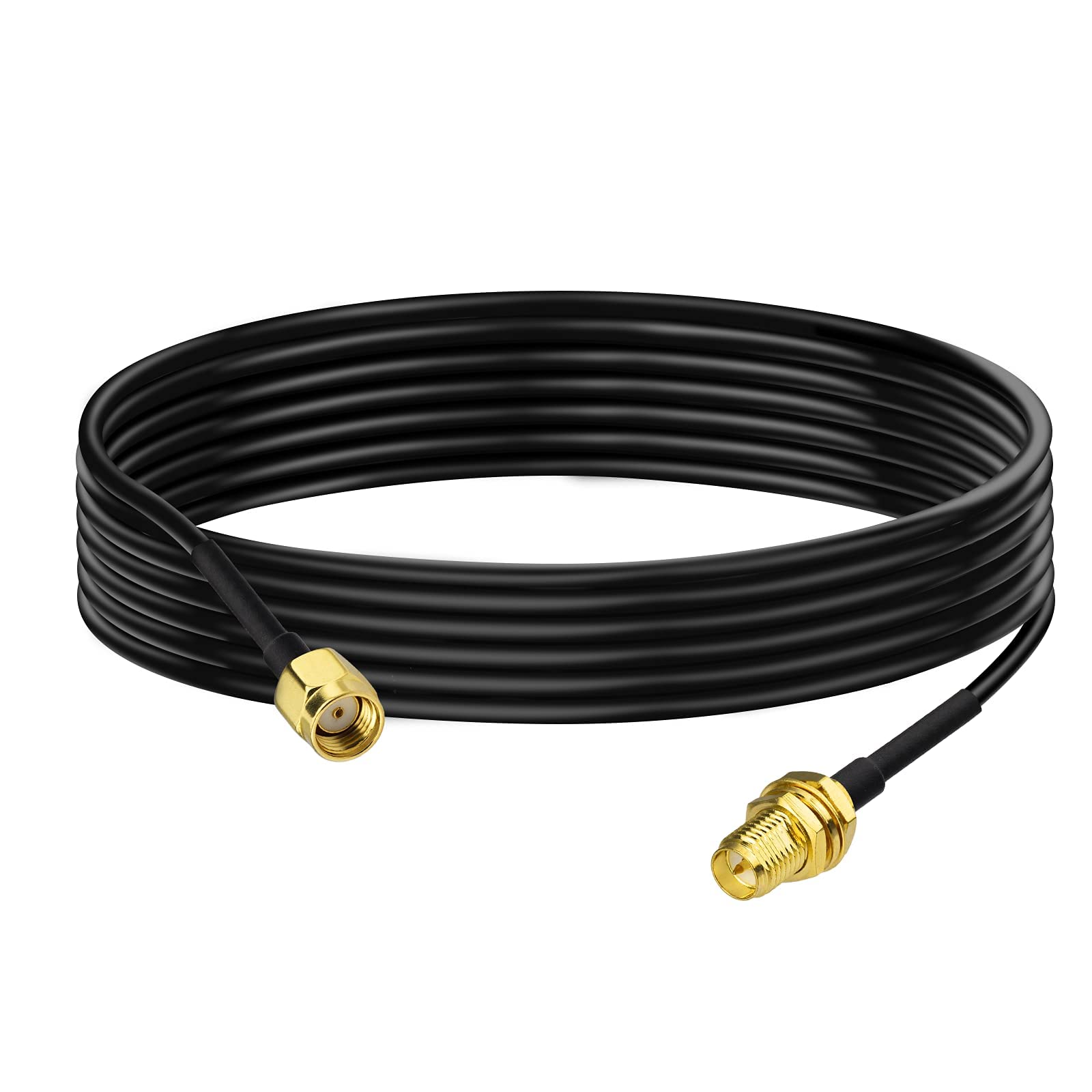 Bingfu RP-SMA Male to RP-SMA Female Bulkhead Mount RG174 WiFi Aerial Antenna Extension Coaxial Cable 2m for Wireless Mini PCI Express PCIE Network Card WiFi Adapter WiFi Router