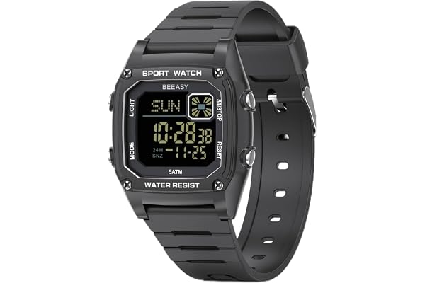 Beeasy Kids Watch for Ages 3-15 Boys Girls, 50M Waterproof Silicone Sports Watch with Alarm & Stopwatch - Durable LED Backlight Kids Digital Watch for School, Swimming, and Outdoor Play, Ideal Kids Gift