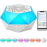 White Noise Machine for Sleeping - Portable Rechargeable Baby Sound Machine with 32 Soothing Sounds, 8 Colors Night Light, Timer,Alarm Clock for Kids Adults, Ideal for Bedrooms Travel Office