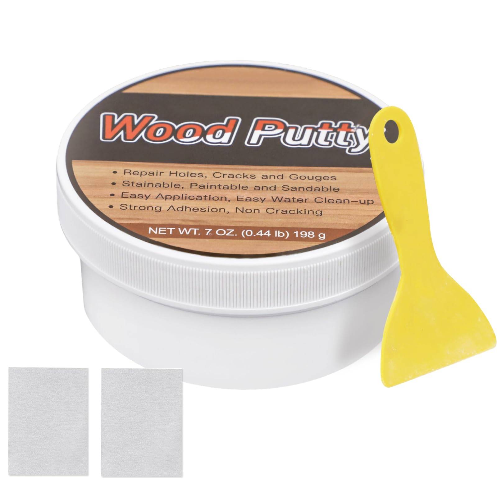 SEISSO Multi-Purpose Wood Filler,200g White Putty Fill,Repair Wood Furniture Surface Scratches,Fading for Tables and Chairs Cabinets Craft(White)