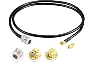 Bingfu 3.3ft ALSR240 Ultra Low Loss RF Cables-N Female to RP-SMA Male with SMA Male Adapter Compatible with Lora Antennas Hel