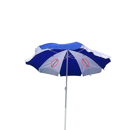 Pepper Agro Garden Umbrella Outdoor use Ideal for Beach/Lawn/Marketing/Sun Protection Blue and White 5.5 feet
