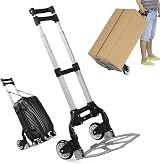 Yaheetech Aluminum Folding Hand Truck 75kg Load Capacity Black view 3