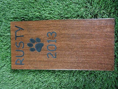 GraphicRocks Personalized Engraved Tile Pet Memorial Headstone Grave Marker Dog Cat npp 6 inch x 12 inch