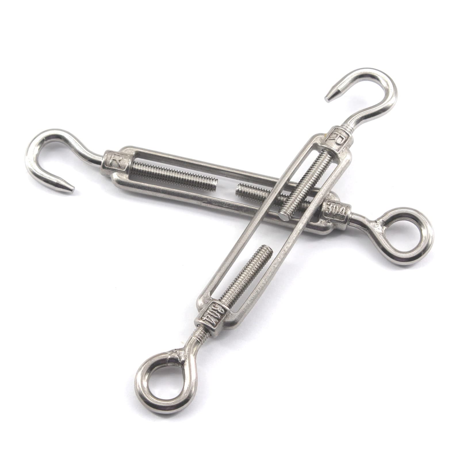 M8 Turnbuckle 304 Stainless Steel Turnbuckle Hook And Eye Turnbuckle Wire Rope Tension Pack Of 2