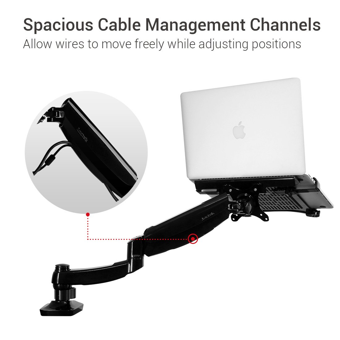 FLEXIMOUNTS 2in1 Monitor Arm Laptop Mount Stand Swivel Gas Spring LCD