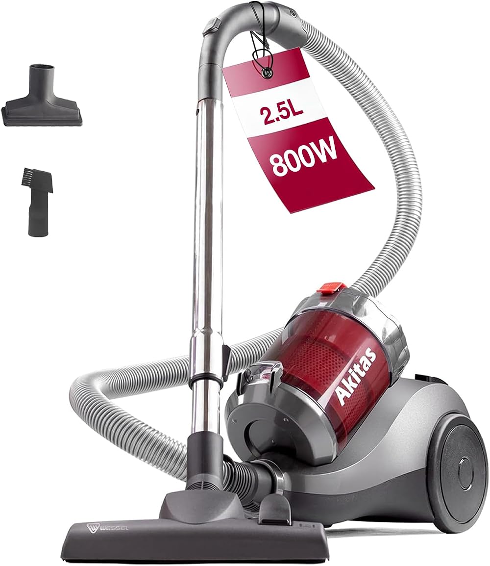 Akitas 800W Bagless Cylinder Vacuum Cleaner 2.5L German Wessel Werk Head