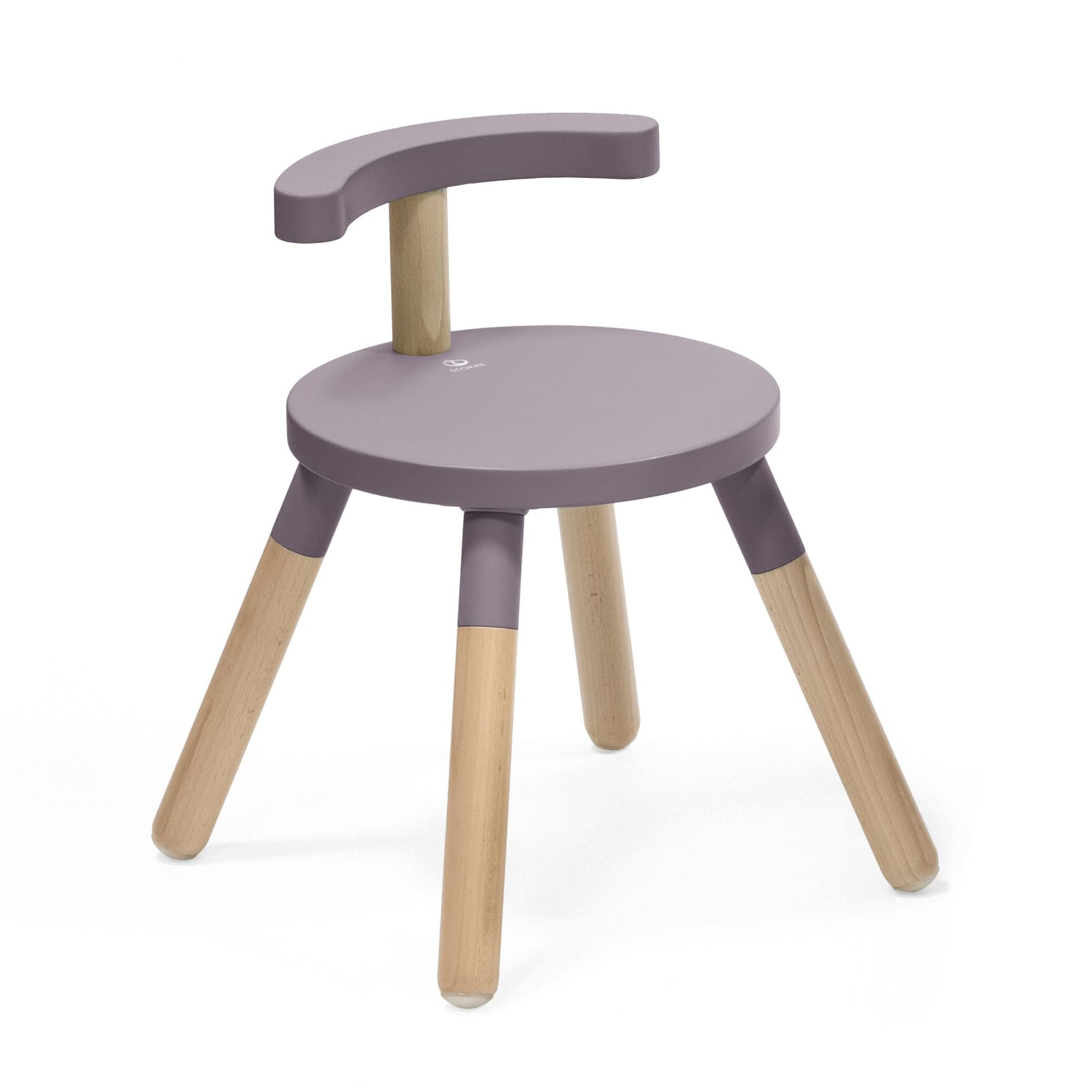 Stokke MuTable Chair, Lilac - 2023 Redesign - Adjustable Seat Height & Removable Backrest - Made with Beech Wood - for Ages 1.5 to 8 Years