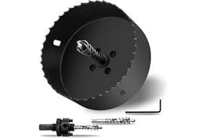 YEUTTYX 7" 丨178mm Hole Saws with Heavy Duty Arbor HSS Bi-Metal Hole Cutter Drill Bit for Wood Cornhole Boards Plastic Drywall Metal Fiberboard(Black)