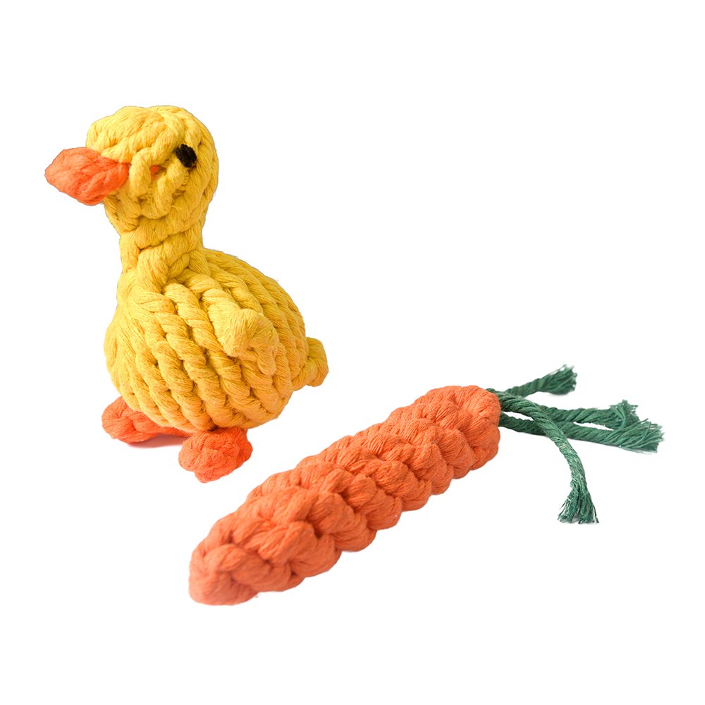Toy Ropes For Dogs, Duck Rope Toys And Carrot Rope Dog Toys Set