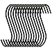 RuiLing Antistatic Coating Steel Hanging Hooks, Black, S-Shape, Pack of 15