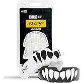 2 Pack Nxtrnd Rush Dual Layer Mouthguard, Custom Fit Sports Mouthpiece for Football, Boxing, MMA, Basketball, Hockey, Lacrosse, Youth & Adult (Black & White Fangs)