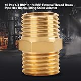 Hilitand 10x Brass Hex Nipple 1/4 BSP Male to 1/4 BSP Reducing Pipe Quick view 3