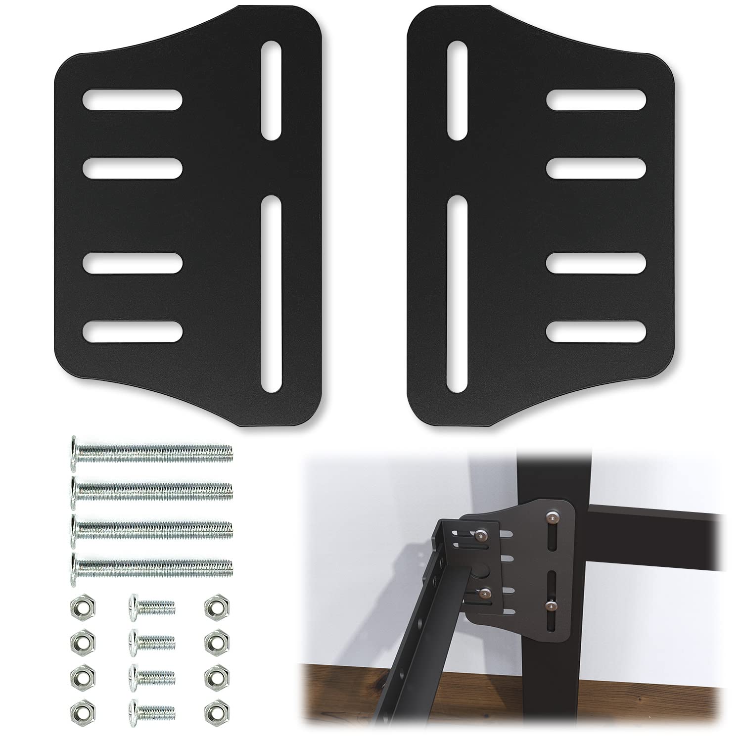 Photo 1 of 2 PCS Bed Frame Brackets Modi-Plate Bed Frame Adapter/Connector, Heavy Duty Bed Frame Modification to Connect Headboard Footboard