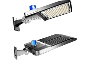 bulbeats 2Pack 420W LED Parking Lot Lights Outdoor (60000lm Eqv 2000W HPS) Arm Mount LED Pole Light with Photocell Outdoor Parking Lot Lights Commercial Saving 6600KW*2/Y (5Hrs/Day) -7Yrs Warranty