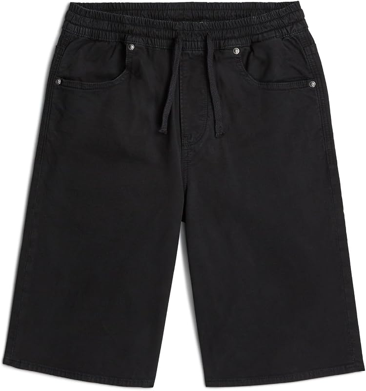 Jeans Knit pvt Ltd Dakota Pull On Shorts - Pantalones Cortos, Color Negro (Dk Black D29706-01-6484), 10 años para niño