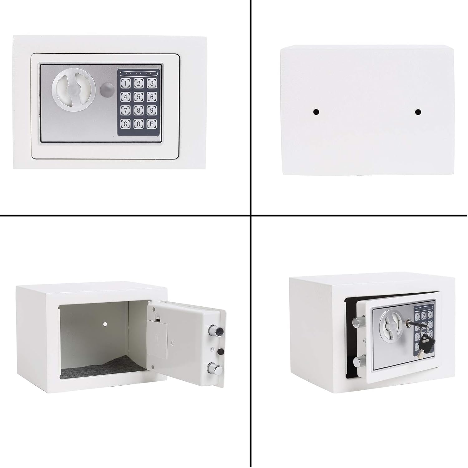 Heroecol 0.17 Cubic Feet Electronic Security Safe Box Digital Deposit Box for Home Office Hotel Business Lock Box for Cash Jewelry Storage (White, 17): Home Improvement