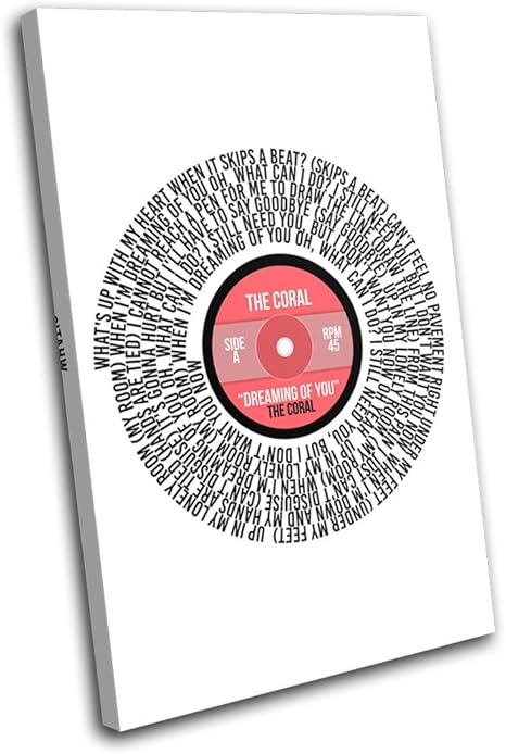 Amazon Com Bold Bloc Design The Coral Dreaming Of You Lyrics Vinyl Musical 60x40cm Single Canvas Art Print Box Framed Picture Wall Hanging Hand Made In The Uk Framed And