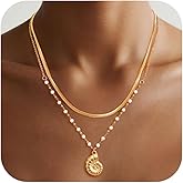 Gold Shell Necklace for Women - 14k Gold Plated Seashell Charm Necklaces,Dainty Non Tarnish Stainless Steel Beach Vacation Choker Jewelry Gift,Ocean Sea Shell Starfish Charms Cute Necklaces for Summer