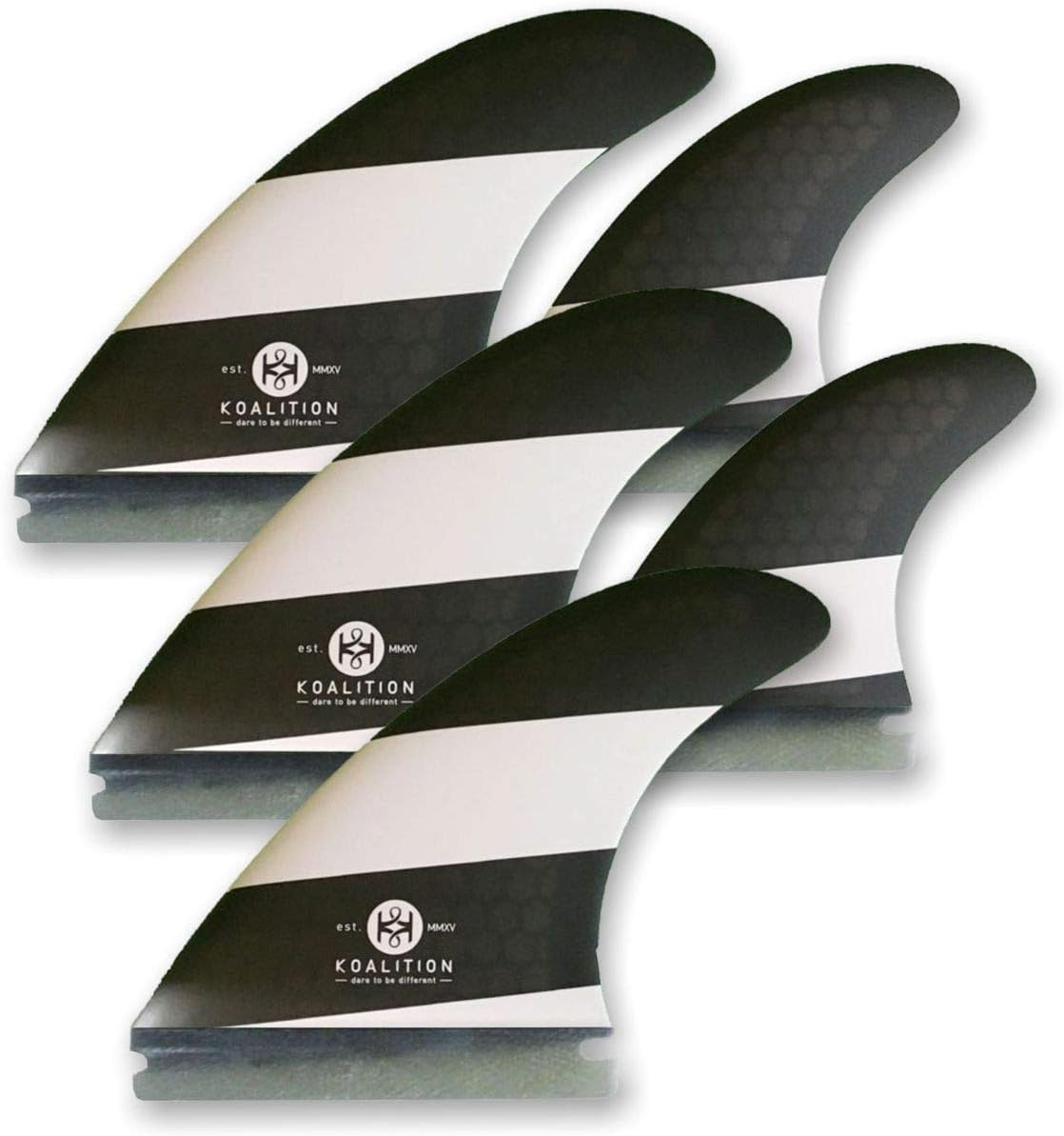 Koalition Surfboard Fins Quad Thrust M Futures Combined Quad and Thruster Set
