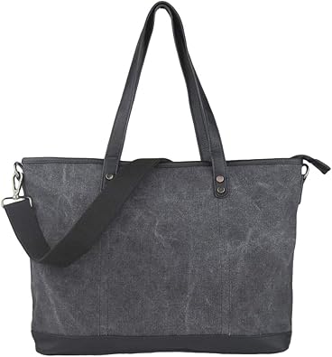 canvas and leather purse