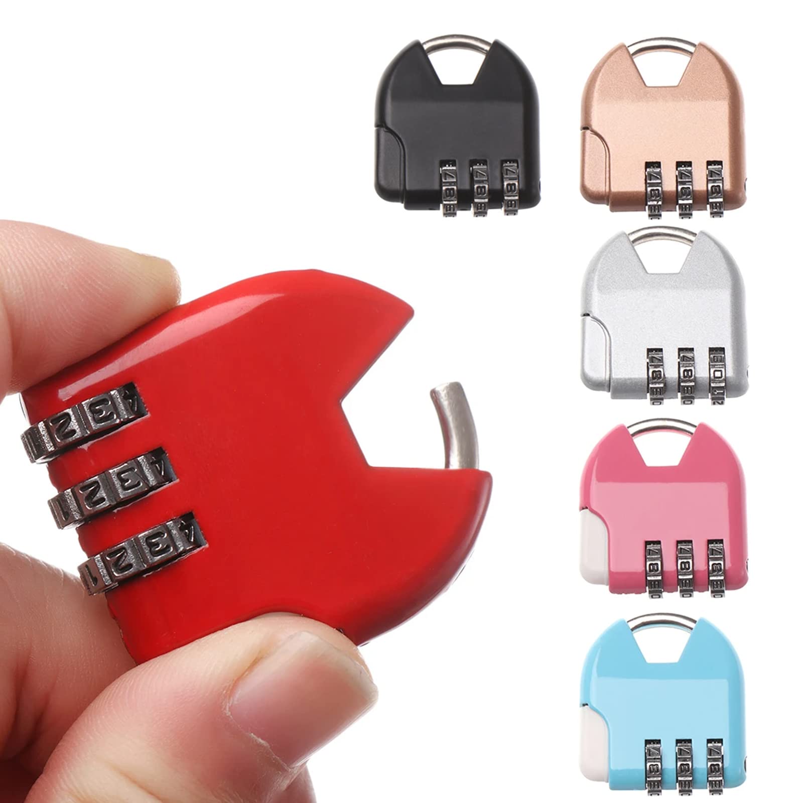 yeemeen 6PCS Multicolor Combination Padlock Luggage Lock 3 Digit Resettable Lock Zinc Alloy Security Padlock Weatherproof Combination Lock for School Locker Gym Outdoor Shed Locker Hasp Cabinet Gate