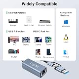Loydia USB C to Ethernet Adapter 1000Mbps USB 3.0 RJ45 LAN view 7