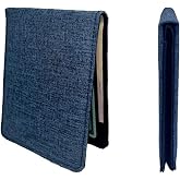 CardGear RFID Blocking Full Size Bifold Wallet with 8 Slots, 1 Key Pocket, Cash Divider, and Large ID window, Come with ECO-friendly Gift Box (Canvas, Denim Blue)